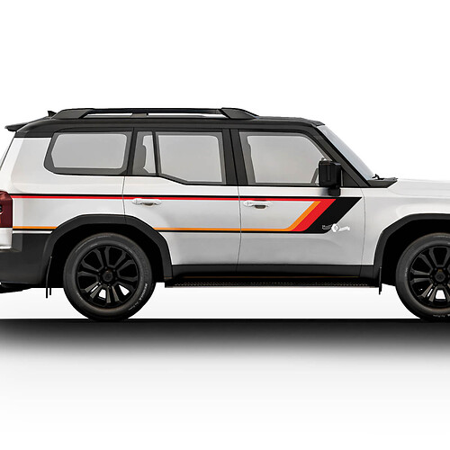Toyota Land Cruiser Vintage Seitentürstreifen-Aufkleber-Set – individuelle Vinyl-Grafiken

