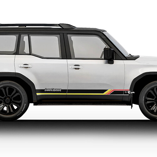 Vintage-Stil Türseiten-Streifen Vinyl-Aufkleber-Set für Toyota Land Cruiser 2024