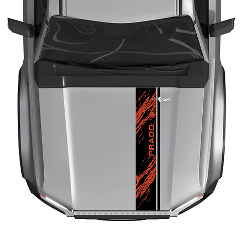 2024 Toyota Land Cruiser Prado Hood Stripe Destroyed Aufkleber Vinyl Grafikaufkleber 2 Farben
