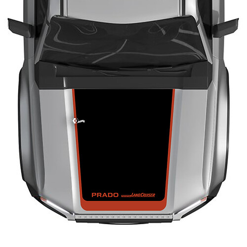 Motorhaube für 2024 Toyota Land Cruiser Prado Aufkleber, Vinyl-Grafikaufkleber, groß, 2 Farben
