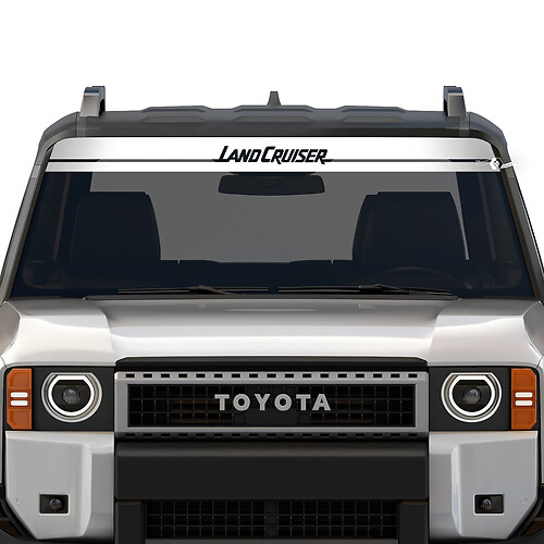 2024 Windschutzscheiben-Banner, Toyota Land Cruiser Prado, gestreift, zerstörte Aufkleber, grafische Vinyl-Aufkleber
