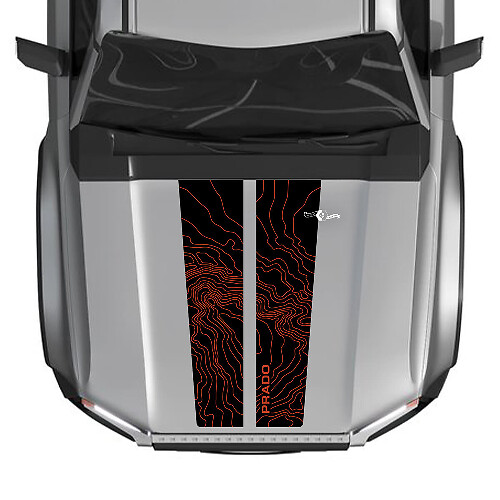 Motorhaube für 2024 Toyota Land Cruiser Prado Aufkleber Split Vinyl Grafikaufkleber 2 Farben
