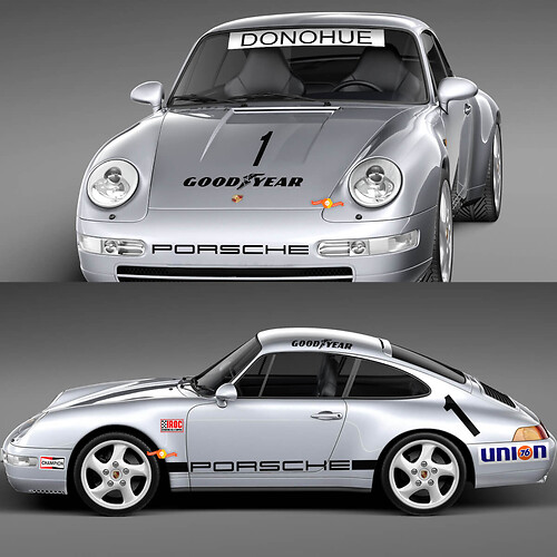 1974 Porsche 911 Racing Aufkleber-Set – klassische Vinylgrafiken zur Restaurierung und Individualisierung 3
