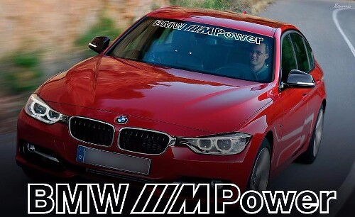 BMW M Power Style Umriss Windschutzscheiben-Banner Vinyl-Aufkleber für BMW