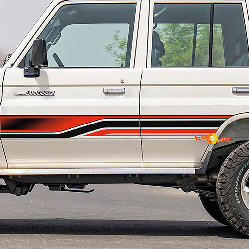 Retro-Seitenstreifen-Aufkleber-Set für Toyota Land Cruiser GRJ76 – individuelle Vinyl-Grafik 2
