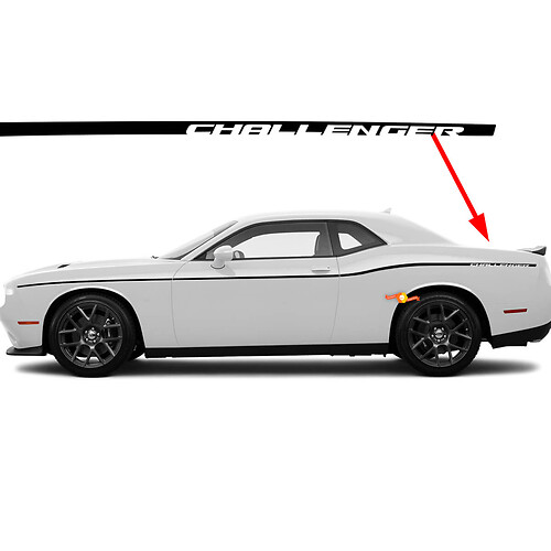 Seitlicher Karosserie-Pin-Streifen-Dodge Challenger SXT-Außenaufkleber
