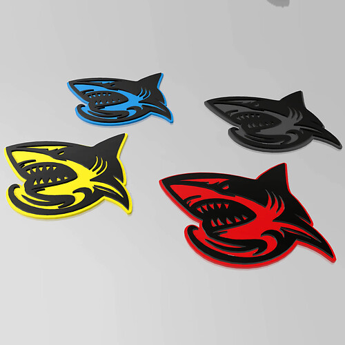 Shark Hellshark 3D Badge Fender Badges Emblem
 1