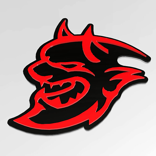 Dodge Demon 3D Badge Fender Badges Emblem Rot vs. Schwarz
