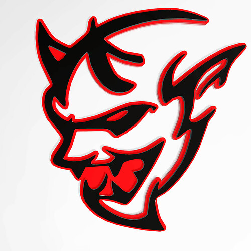 Dodge Demon 3D-Abzeichen, Kotflügelabzeichen, Emblem, Rot vs. Schwarz, 2
