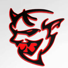 Dodge Demon 3D-Abzeichen, Kotflügelabzeichen, Emblem, Rot vs. Schwarz, 2
 2