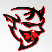 Dodge Demon 3D-Abzeichen, Kotflügelabzeichen, Emblem, Rot vs. Schwarz, 2
 3