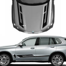 Einzigartiges zweifarbiges Aufkleber-Set für Motorhaube und Seitenakzente für BMW X5 G05 – individuelle Vinyl-Grafikaufkleber
 2