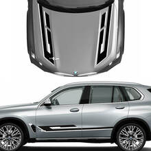 Einzigartiges zweifarbiges Aufkleber-Set für Motorhaube und Seitenakzente für BMW X5 G05 – individuelle Vinyl-Grafikaufkleber
 3