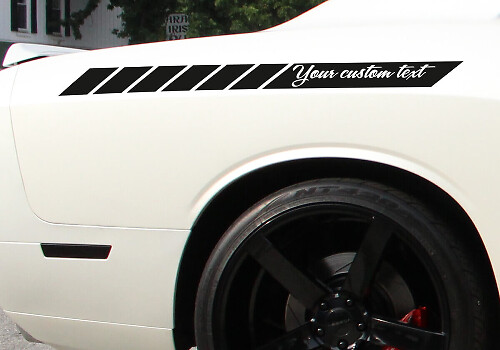 Individuelle Text-Seiten-Rennstreifen Vinyl-Aufkleber Paar für Autos