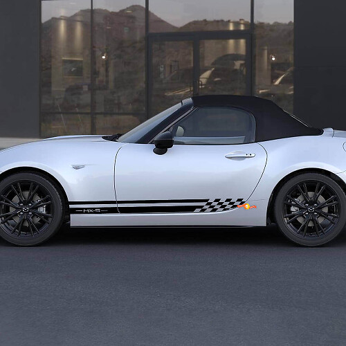 Mazda MX-5 Miata seitlich karierter Streifen-Aufkleber – individueller Vinyl-Aufkleber
