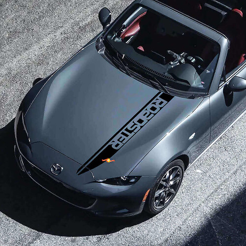 Roadster Schriftzug Streifen Motorhaubenaufkleber Vinylaufkleber für Mazda MX-5 Miata