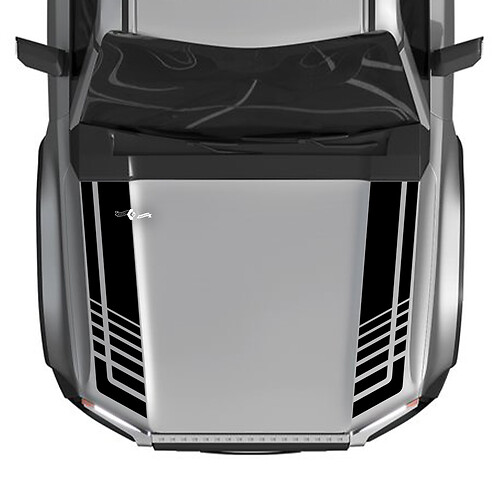 Toyota Land Cruiser Prado Hood Stripes Strobe Aufkleber Aufkleber – Zweifarbiges Vinyl-Grafik-Set
