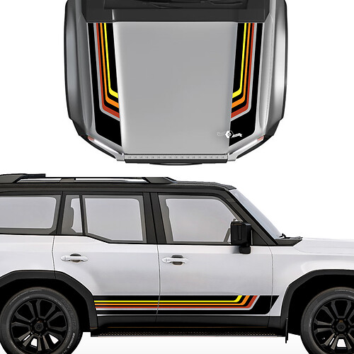 Toyota Land Cruiser Prado Motorhauben- und Seitenstreifen-Aufkleber – Vinyl-Grafik-Set
