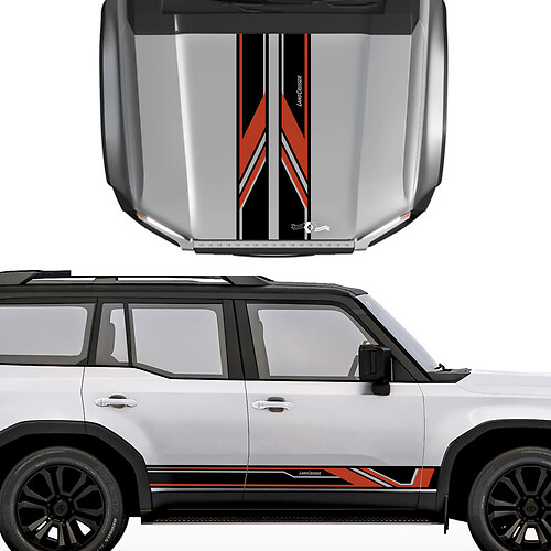 Toyota Land Cruiser Prado Aufkleber für Motorhaube und Seitenstreifen im Sport-Stil – Vinyl-Grafik-Set
