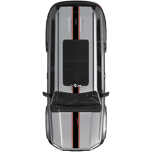 Motorhauben- und Dachstreifen Rallye Vinyl-Aufkleber Grafik-Kit 2 für Toyota Land Cruiser Prado