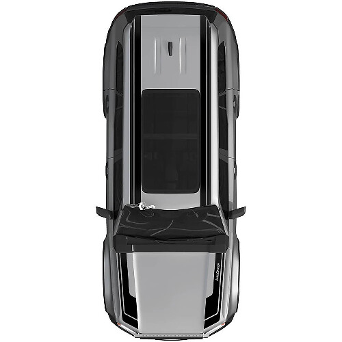 Toyota Land Cruiser Prado Rallye-Aufkleber mit Doppelstreifen für Motorhaube und Dach – Vinyl-Grafik-Set 2
