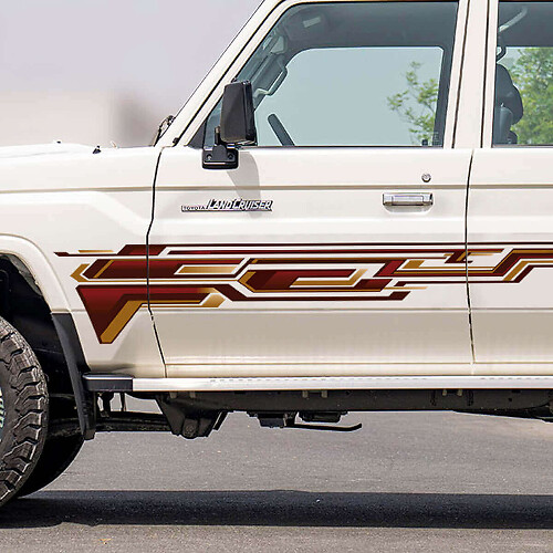 Retro Side Classic Stripes Aufkleber-Set für Toyota Land Cruiser GRJ76 – individuelle Vinyl-Grafiken
