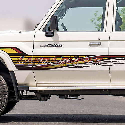 Beschriftung Retro Seiten klassische Streifen Aufkleber Grafik Dekor Kit für Toyota Land Cruiser