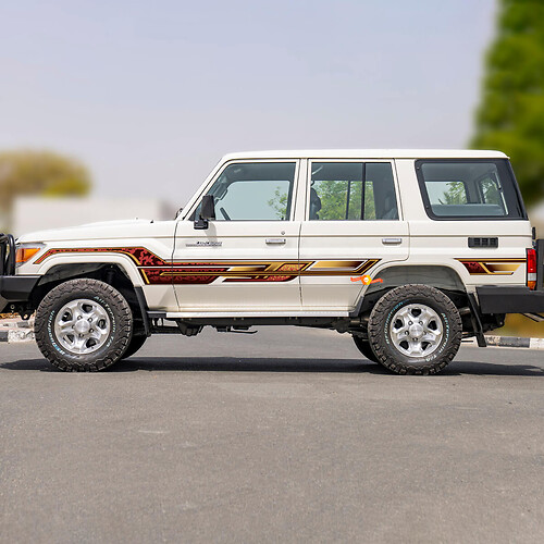 Retro Side Classic Stripes Aufkleber-Set für Toyota Land Cruiser GRJ76 – individuelle Vinyl-Grafik 3
