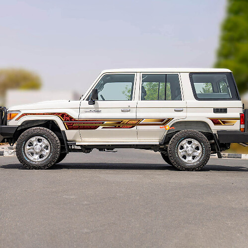 Retro Side Classic Stripes Aufkleber-Set für Toyota Land Cruiser GRJ76 – individuelle Vinyl-Grafik 3
