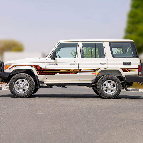 Retro Seiten Classic Streifen Aufkleber Grafik Dekor Kit 2 für Toyota Land Cruiser