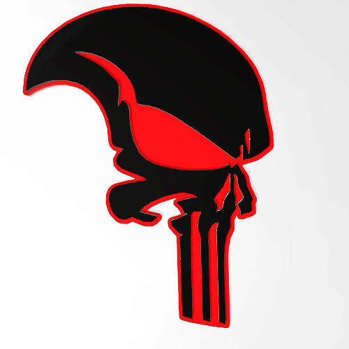 Punisher-Stil Schädel 3D Kotflügel-Abzeichen Emblem