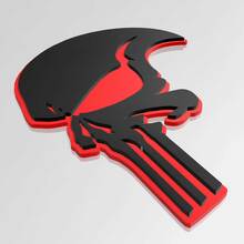 Punisher Skull Side 3D Badge Fender Badges Emblem
 2