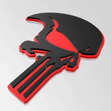 Punisher-Stil Schädel 3D Kotflügel-Abzeichen Emblem_2