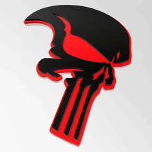 Punisher-Stil Schädel 3D Kotflügel-Abzeichen Emblem_3