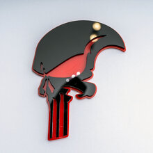 Punisher-Stil Schädel 3D Kotflügel-Abzeichen Emblem_4