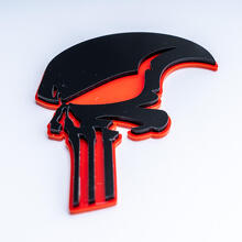 Punisher-Stil Schädel 3D Kotflügel-Abzeichen Emblem_5