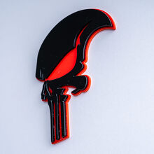 Punisher-Stil Schädel 3D Kotflügel-Abzeichen Emblem_6
