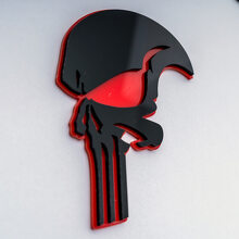 Punisher-Stil Schädel 3D Kotflügel-Abzeichen Emblem_7