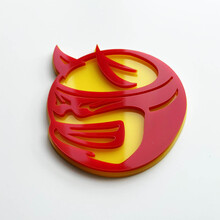 Benutzerdefinierte 3D-Abzeichen Drag Bee Demon Dodge Charger Challenger Logo Fender Badges Emblem Rot und Gelb
 2