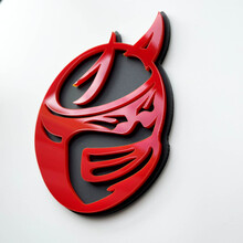 Benutzerdefinierte 3D-Abzeichen Drag Bee Demon Dodge Charger Challenger Logo Fender Badges Emblem Rot und Grau
 3