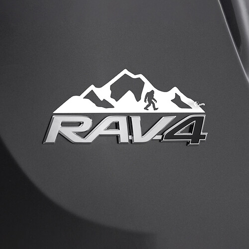 Berge Bigfoot Sasquatch Aufkleber Aufkleber über hinten Toyota Rav4 Abzeichen
