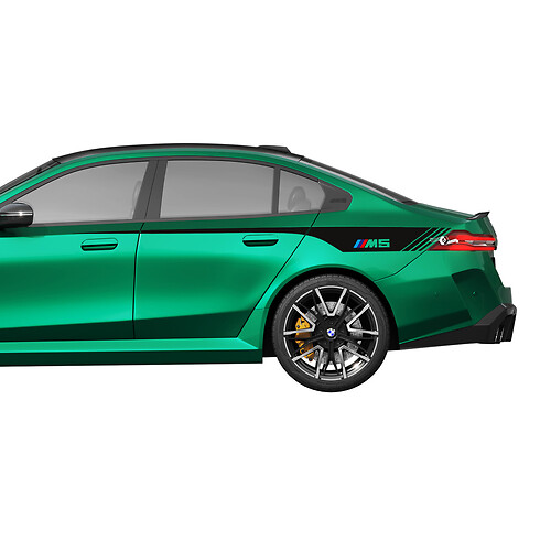 Racing-Aufkleber-Set mit hinteren Seitenstreifen für BMW 5er G60 M5 G90 – SupDec Graphix Vinyl-Aufkleber

