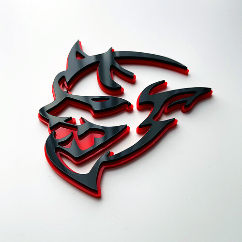 Dodge Demon 3D-Abzeichen, Kotflügelabzeichen, Emblem, Rot vs. Schwarz, 1
