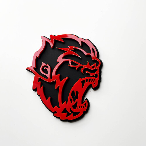 Angry Yeti Sasquatch Bigfoot 3D Fender Badges Emblem Schwarz vs. Rot
