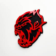 Angry Yeti Sasquatch Bigfoot 3D Fender Badges Emblem Schwarz vs. Rot
 2