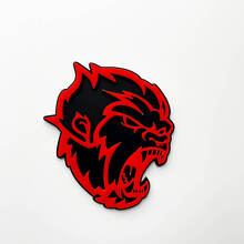 Angry Yeti Sasquatch Bigfoot 3D Fender Badges Emblem Schwarz vs. Rot
 4