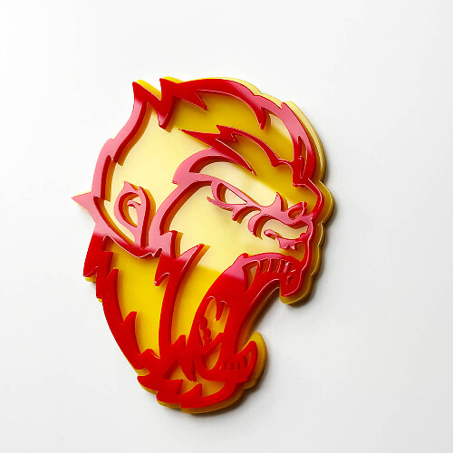 Angry Yeti Sasquatch Bigfoot 3D Fender Badges Emblem Gelb vs. Rot
