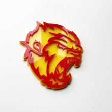 Angry Yeti Sasquatch Bigfoot 3D Fender Badges Emblem Gelb vs. Rot
 3