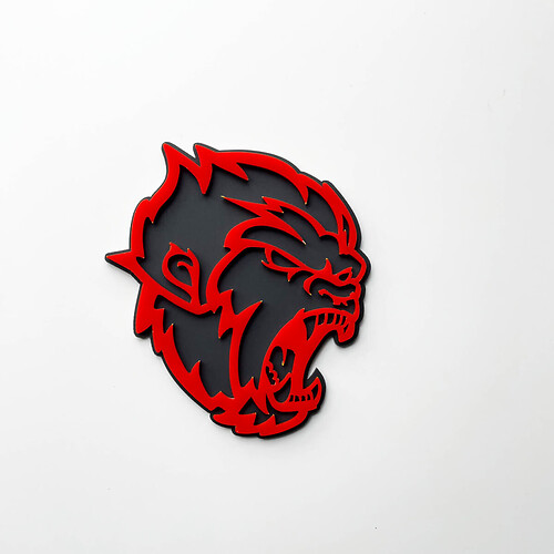 Angry Yeti Sasquatch Bigfoot 3D Fender Badges Emblem Grau vs Rot
