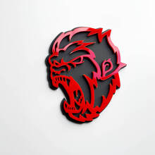 Angry Yeti Sasquatch Bigfoot 3D Fender Badges Emblem Grau vs Rot
 2